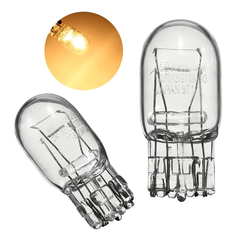 2X T20 7443 7440 Signal Light W21/5W 3800K Halogen Bulb Clear Glass Daytime Running Lights Turn Stop Brake Tail Bulb DRL Bulbs