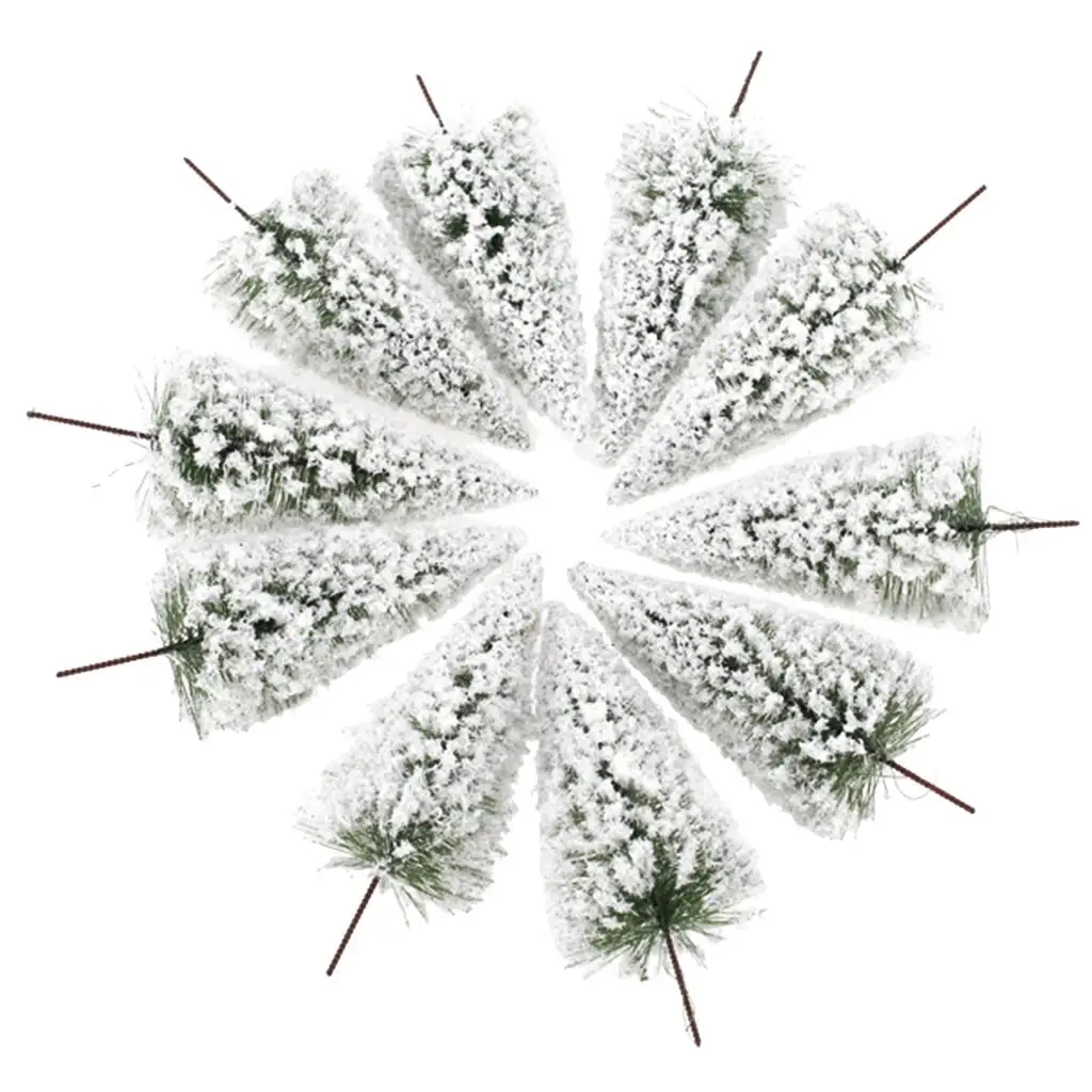 

10Pcs/Pack 1/75 White Scenery Landscape Model Cedar Trees for Model Train Track Building Props Scenery 12cm