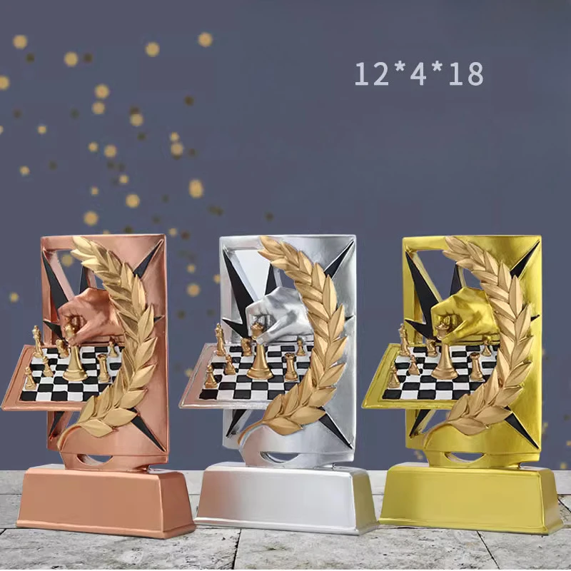 Customized Creative Go Resin Trophy, Competitions Rewards, Honors Souvenirs, Home Decor, Chinese chess Plaque Commemorative, 1Pc view 3