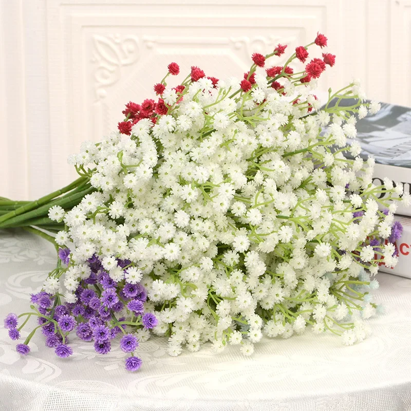 16pcs Babies Breath Artificial Flowers Plastic Gypsophila DIY Floral Bouquets Arrangement for Wedding Home Decor Starry flowers