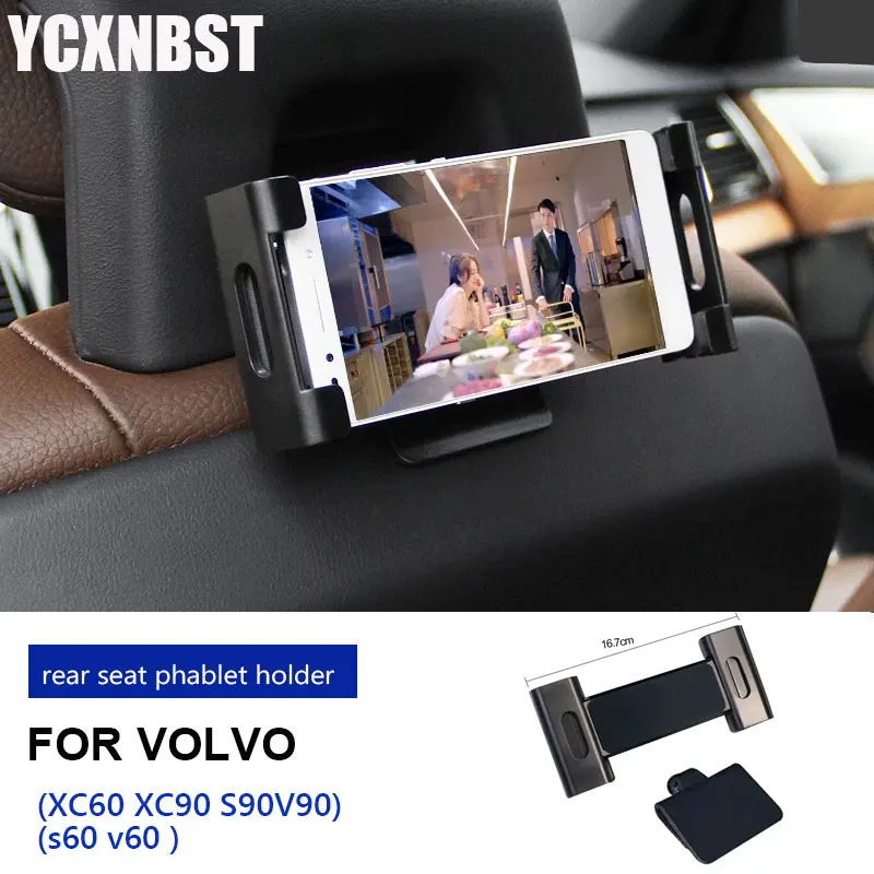 Per volvo xc60 xc90 s90 s60 v60 v90 xc40 c40 sedile posteriore phablet supporto poggiatesta ipad clip forniture accessori