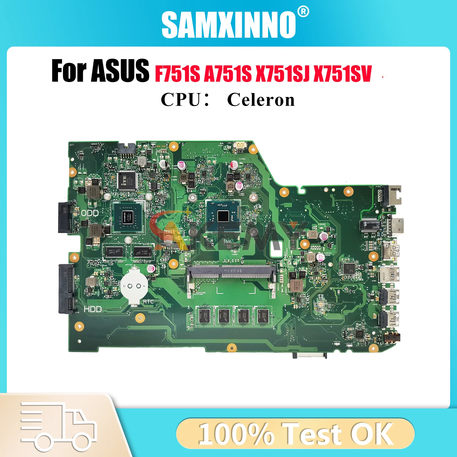 

X751SJ Материнская плата для ноутбука ASUS VivoBook X751S A751S X751SV X751SJ F751S Материнская плата с процессором Celeron 100% tests OK быстрая доставка