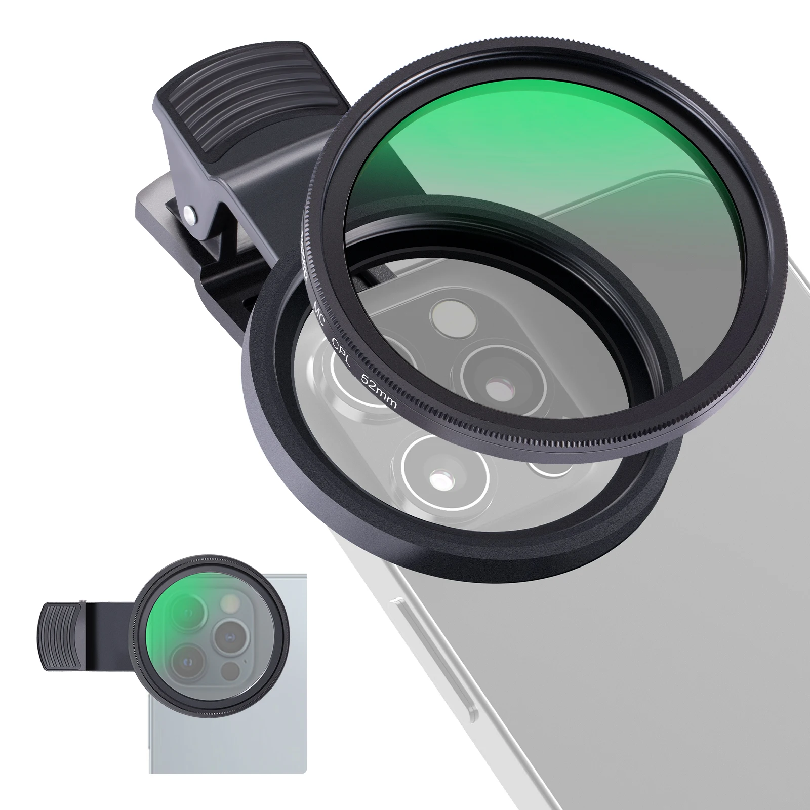 NEEWER 52mm Filtr CPL do telefonu, okrągły filtr polaryzacyjny z klipsem do aparatu iPhone Samsung Android — zdjęcie produktu 7