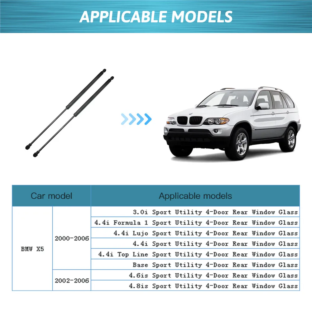 2Pcs/set Rear Trunk Tailgate Window Gas Spring Struts Shock Absorbe Lift Support Rods For BMW X5 E53 2000-2006 Accessories