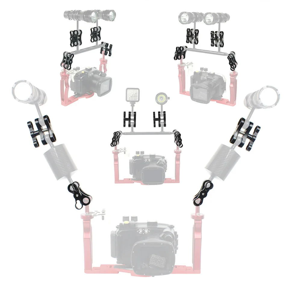 Diving photography aluminum alloy butterfly clip underwater camera case diving butterfly clip lamp arm ball head bracket