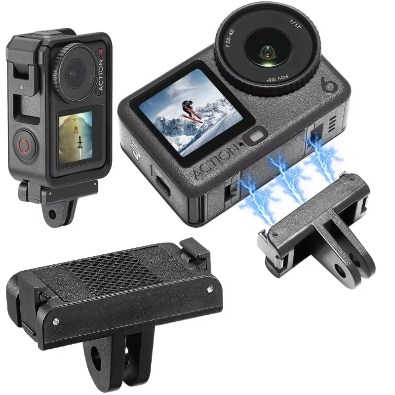 

For DJI Osmo Action 3/4/5 Magnetic Quick Release Adapter Base Foldable Quick-release Two Claw Mount Adapter For DJI Action 5 Pro