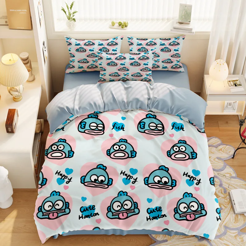 Neue Stil Hangyodon Bettbezug Bett Set H-Hangyodon Bettwäsche Sets Woody Quilt Abdeckung Kissenbezug Kinder Erwachsene Einzel/Doppel/Queen