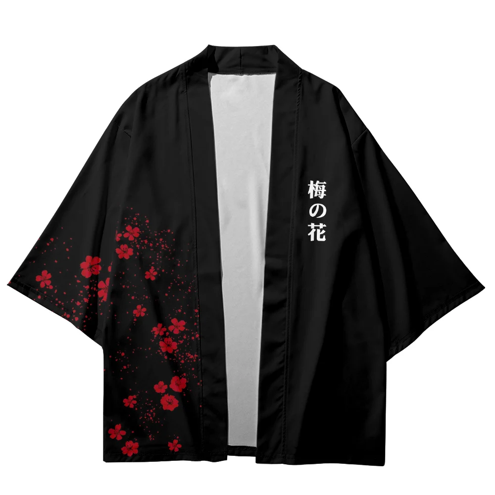 

Summer Kimono Men Retro Floral Kimono Hawaiian Shirt Women Beach Cardigan Japanese Clothes Fashion Bathrobes Yukata Haori