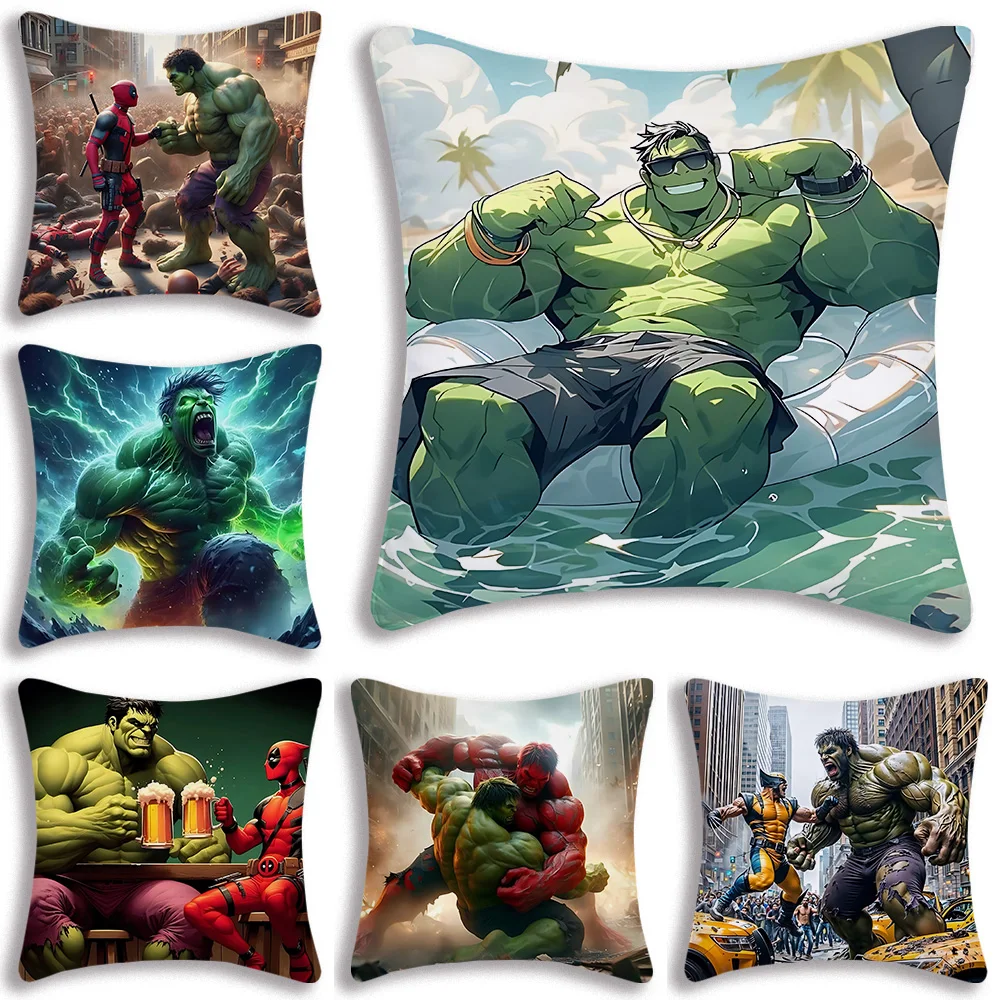 Pillow Covers The Incredible Hulk 2 Cartoon Sofa Decorative Home Double-sided Printing Short Plush Cute Cushion Cover