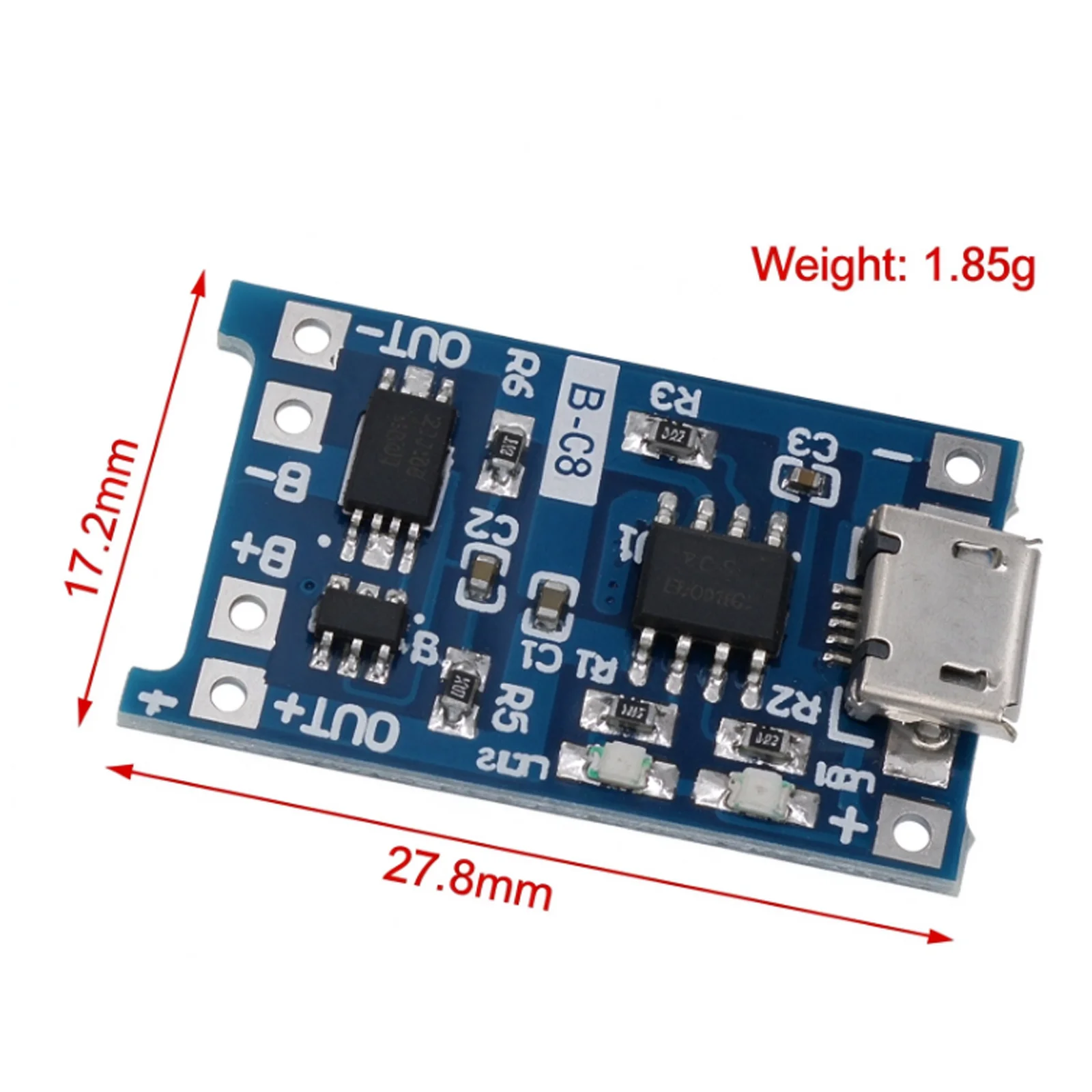 1/2/5/10/20Pcs TP4056 5V 1A Li-ion Battery Charger Module Mini USB Type-C Micro USB 18650 Board with Protection Dual Functions