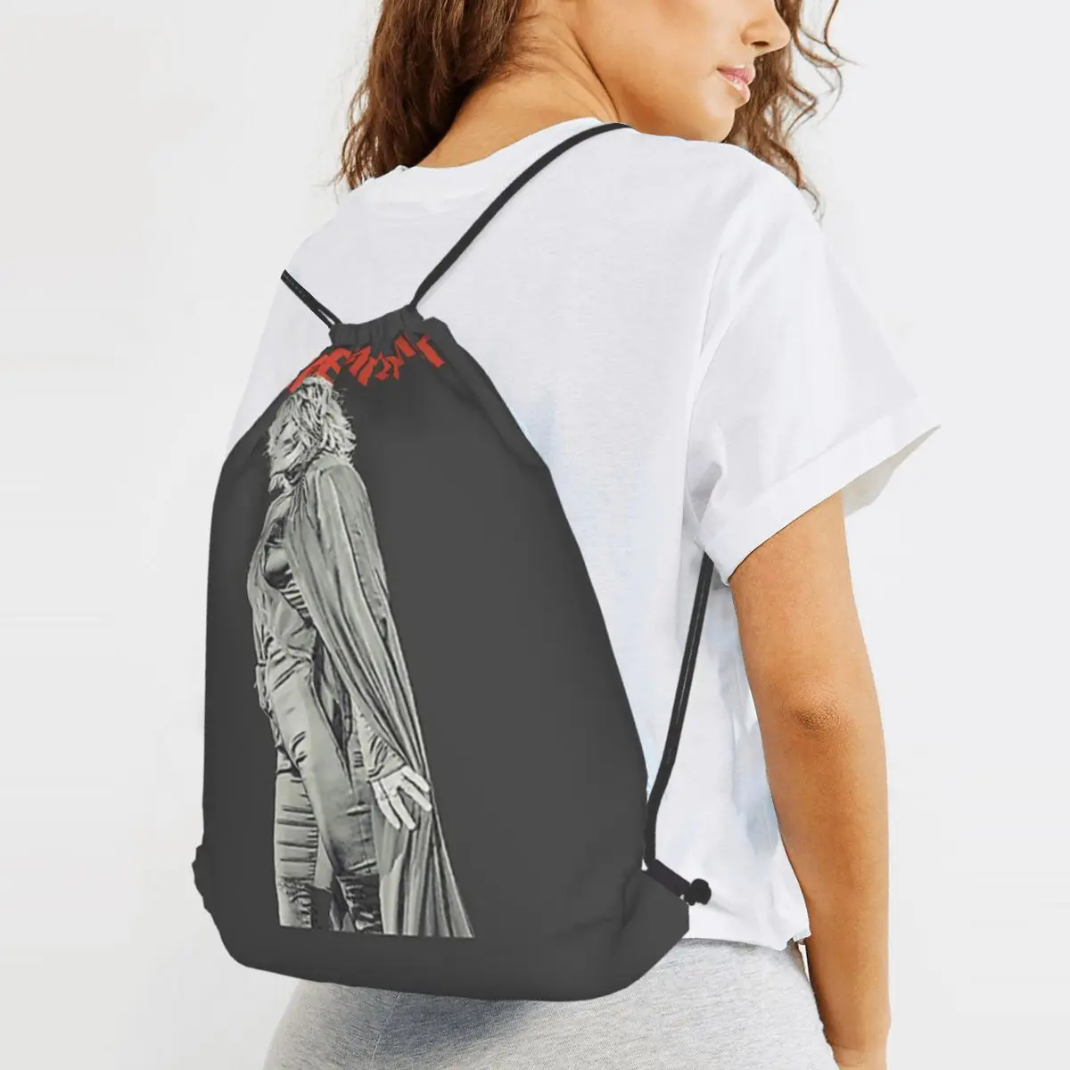 

Mylene Farmer Jeanne Backpacks Portable Drawstring Bundle Pocket Storage Bag Book Bags for Travel School
