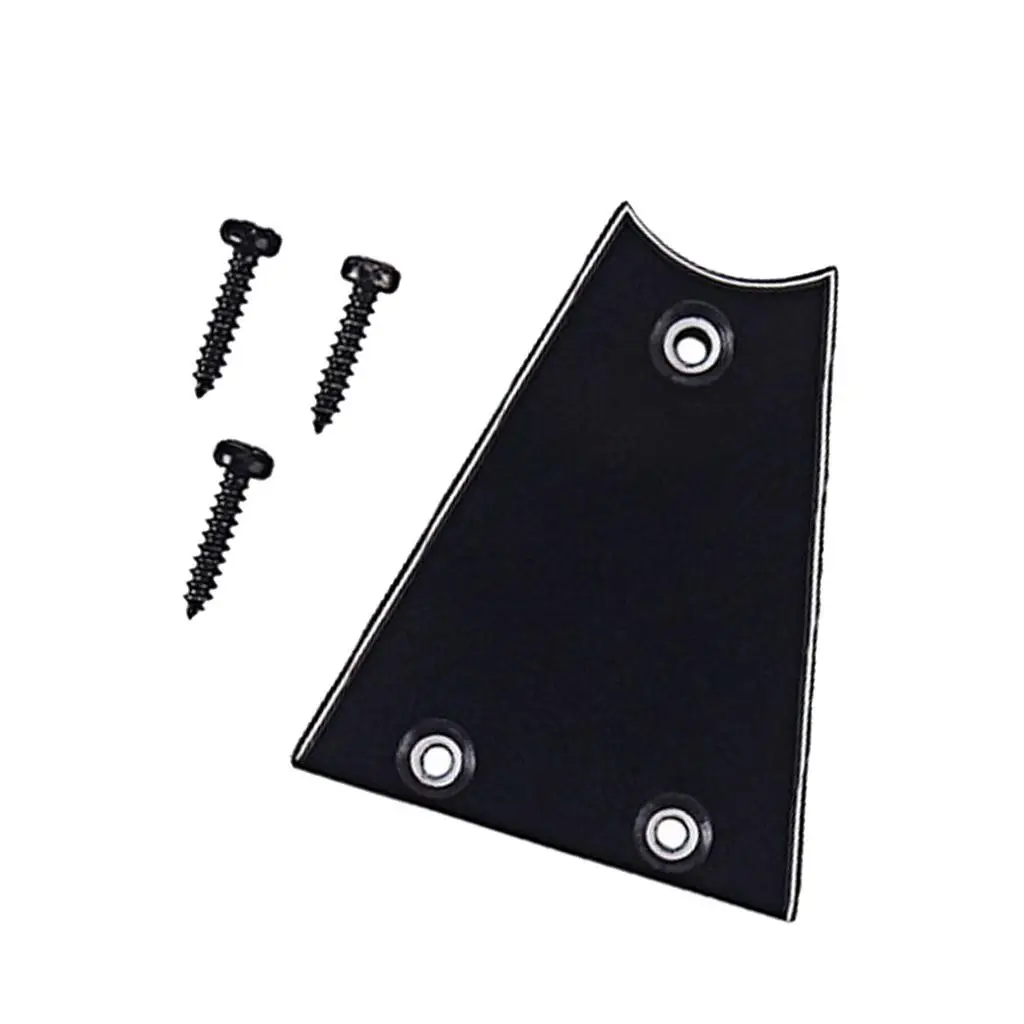 Guitar Truss Rod Cover Plate with Screws Durable PVC Material Accessory for Acoustic and Electric Guitar