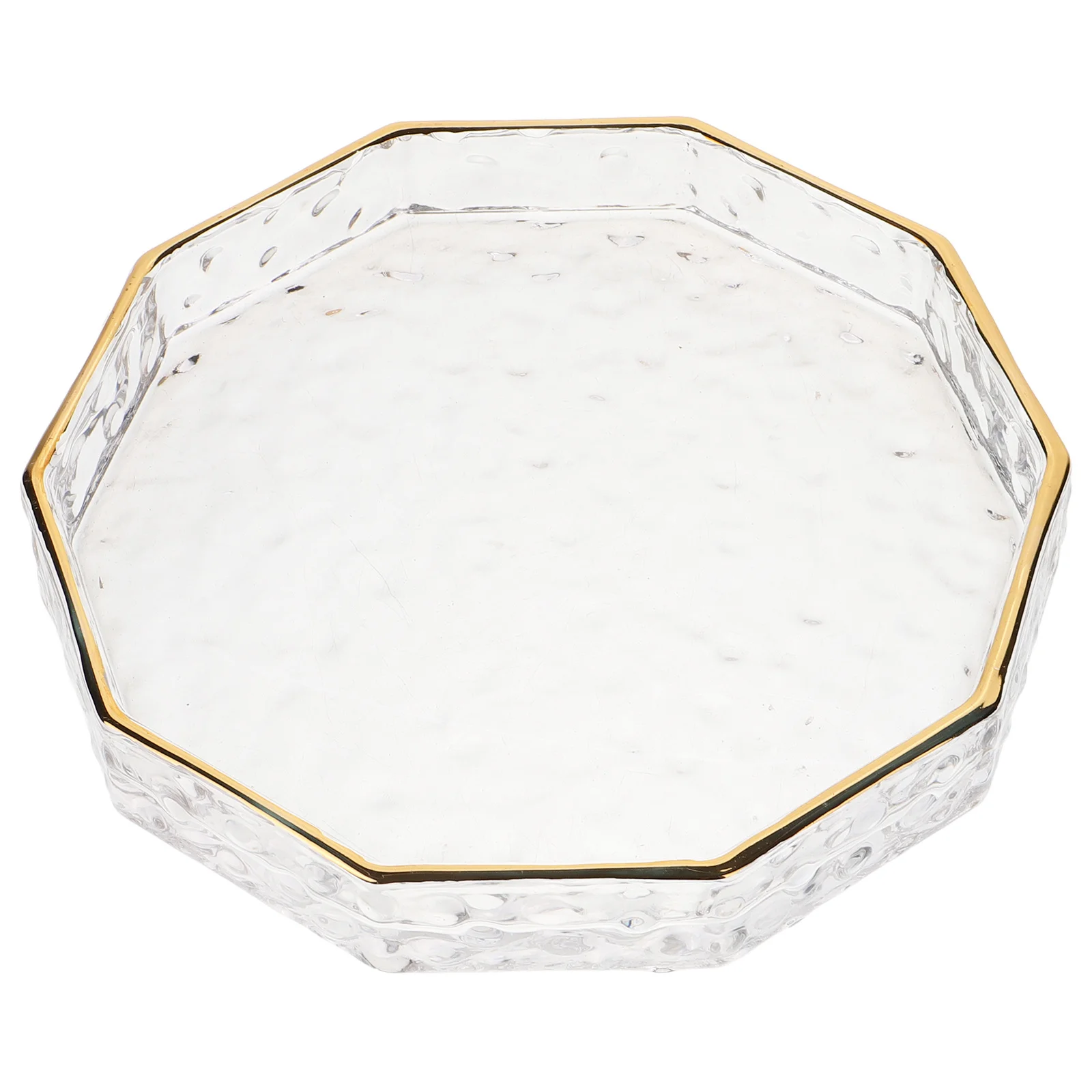 

Gold Rimmed Glass Appetizer Plate Chic Nordic Design Multi Function Serving Tray for Snacks Salads Desserts Home Kitchen Decor