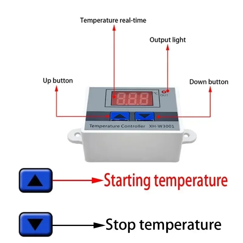 W3001 -12/24/100V/220V Digital Control Temperature Microcomputer Thermostat Switch Thermometer New Thermoregulator