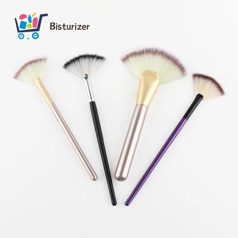 Fan Brushes Facial Brushes Soft Makeup Brush Cosmetic Applicator Tools Wooden Handle and Soft Fiber for Glycolic Peel Mask