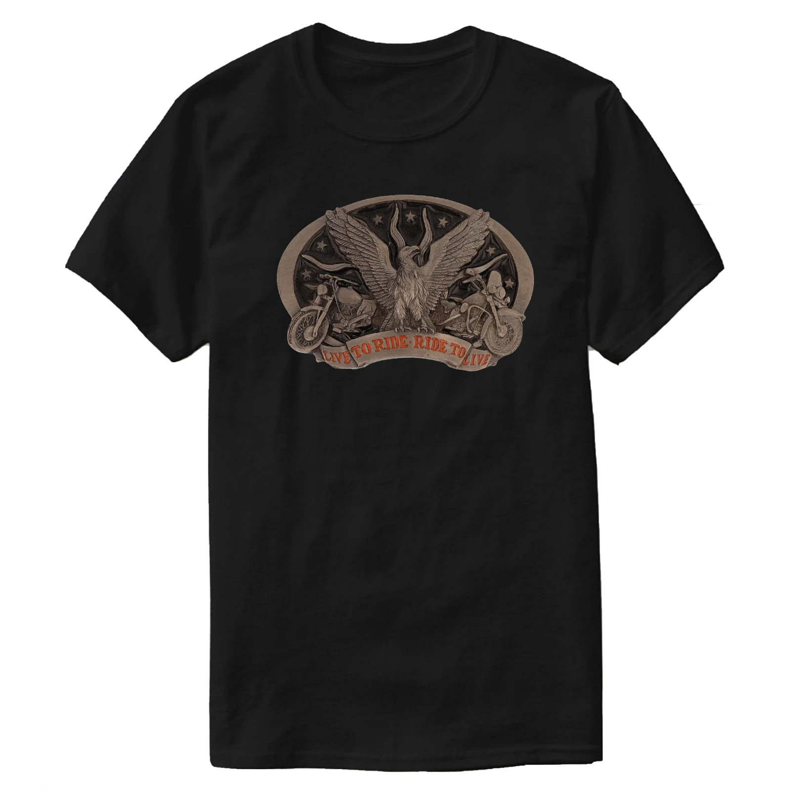

Live To Ride Eagle Mc Chopper Biker Motorcycle Outlaw T-Shirt 100% Cotton O-Neck Short Sleeve Summer Casual Mens T-shirt
