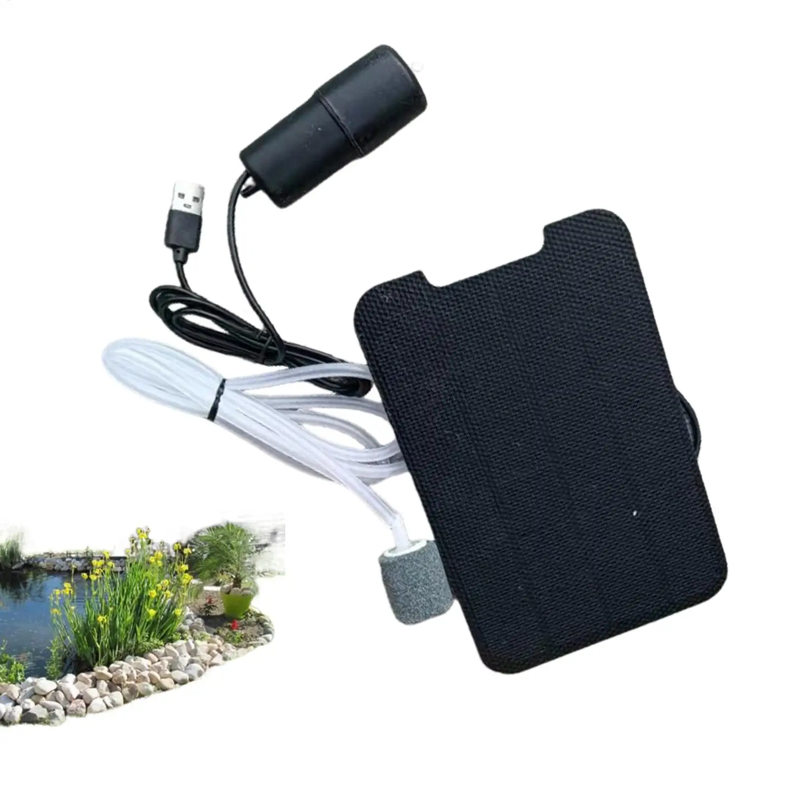 Aireador Solar para Estanques, Oxigenador Solar para Peceras, Bomba de Aire Silenciosa para Estanques, Bomba de Oxígeno para Peceras para Pescadores y Criadores