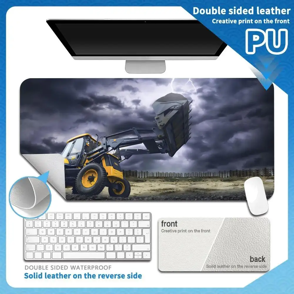 JCB Gaming Mouse Pad PU Leather shipping Desk Protector Mat Large Size Office Waterproof 80x40cm XXL Desktop Mouse Mat