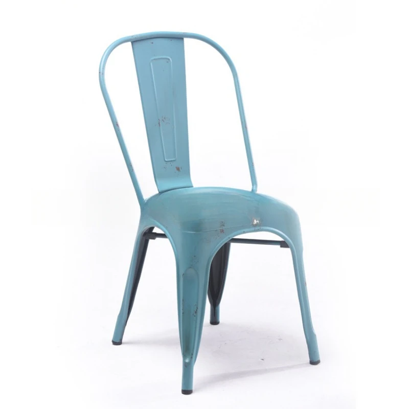 

Metal dining chair, food court fast food restaurant snack bar wrought iron chair, industrial style old iron chair
