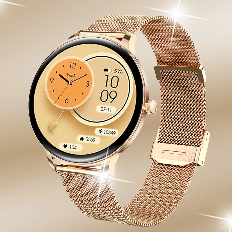 Ultradünne Damen-Smartwatch, NFC-Anruf, Blutdruck, Herzfrequenz, Fitness-Tracker, 1,43 Zoll