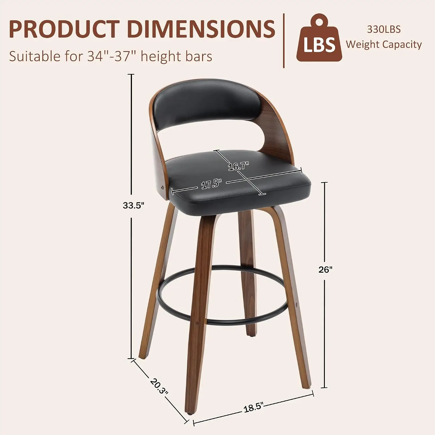 Swivel Bar Stools 3pc 26