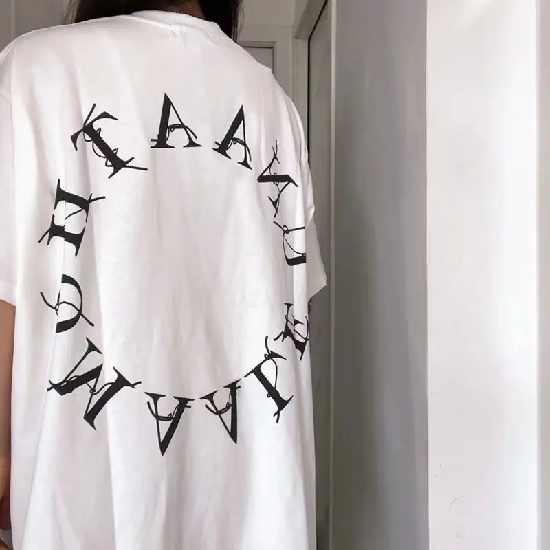

Short Sleeve T-Shirts Womens Cotton Vintage Aesthetic Loose Fit Oversized Striped O Neck Casual Summer Chic Streetwear Tops
