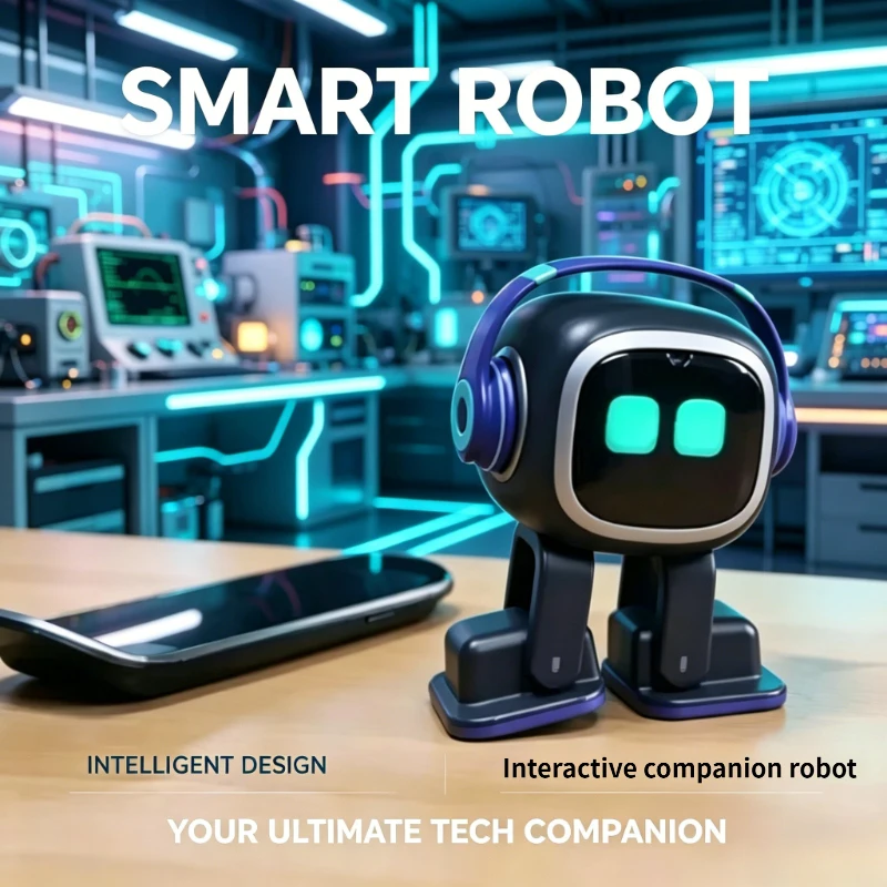 Robot Emo Inteligente con IA 2026, Robot Compañero Interactivo de Escritorio, Control por Voz, Pantalla LED, Juguete Electrónico Bailador