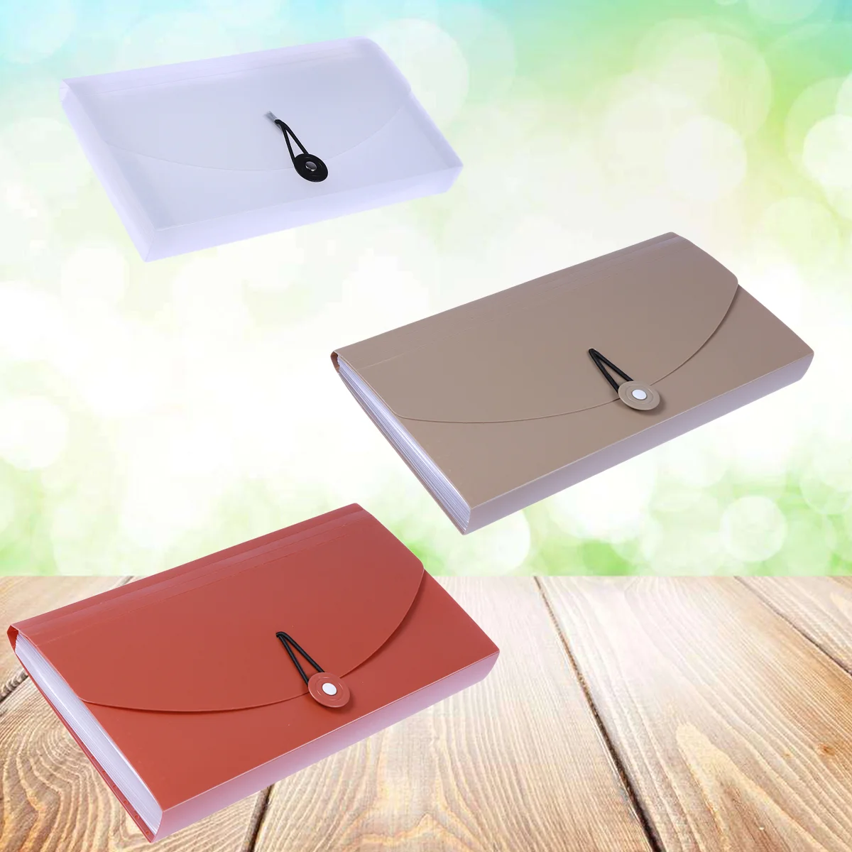 13 Pockets Premium Materials File Folder Humanized Handle Expanding Daily Office Work Khaki