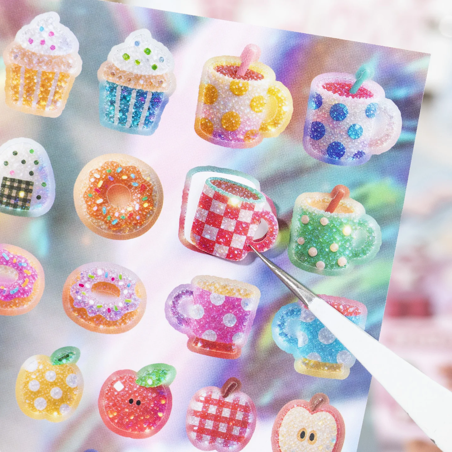 JIAMEI 20sheets Kawaii Ins Spinning Knitted Embroidery Pattern Die Cutting Sticker Book Handmade DIY Scrapbooking Supplies