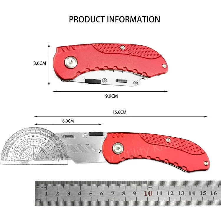 MIni Folding Pocket Art Knife 440C Blade Red Aluminum/Green G10 Handle Art Utility Knife Outdoor Camping Painting Hiking Tool