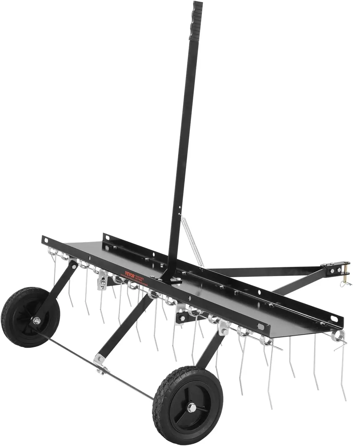 

Tow Behind Dethatcher, 48-inch Tow Dethatcher with 24 Spring Steel Tines, Lawn Dethatcher Rake for ATV or Mower, Tow Behind Lawn