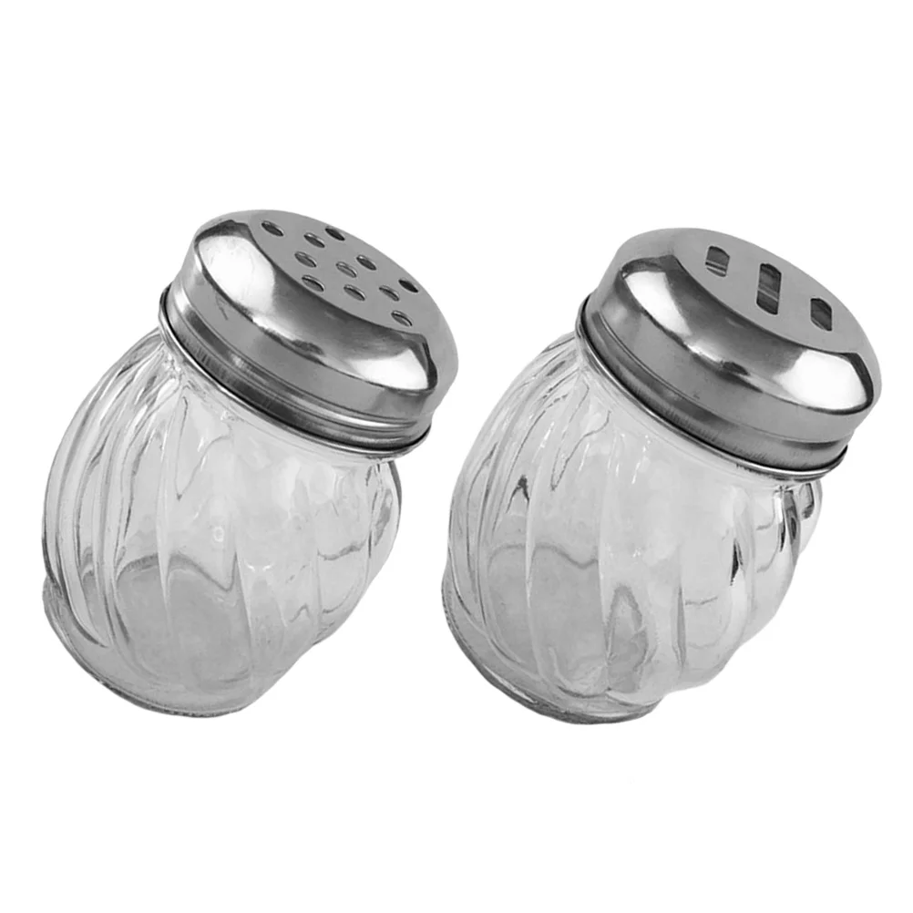 

2Pcs Spice Jars Glass Seasoning Bottles for Kitchen Home Salt Pepper Storage Glass Containers Bbq Condiment Holders