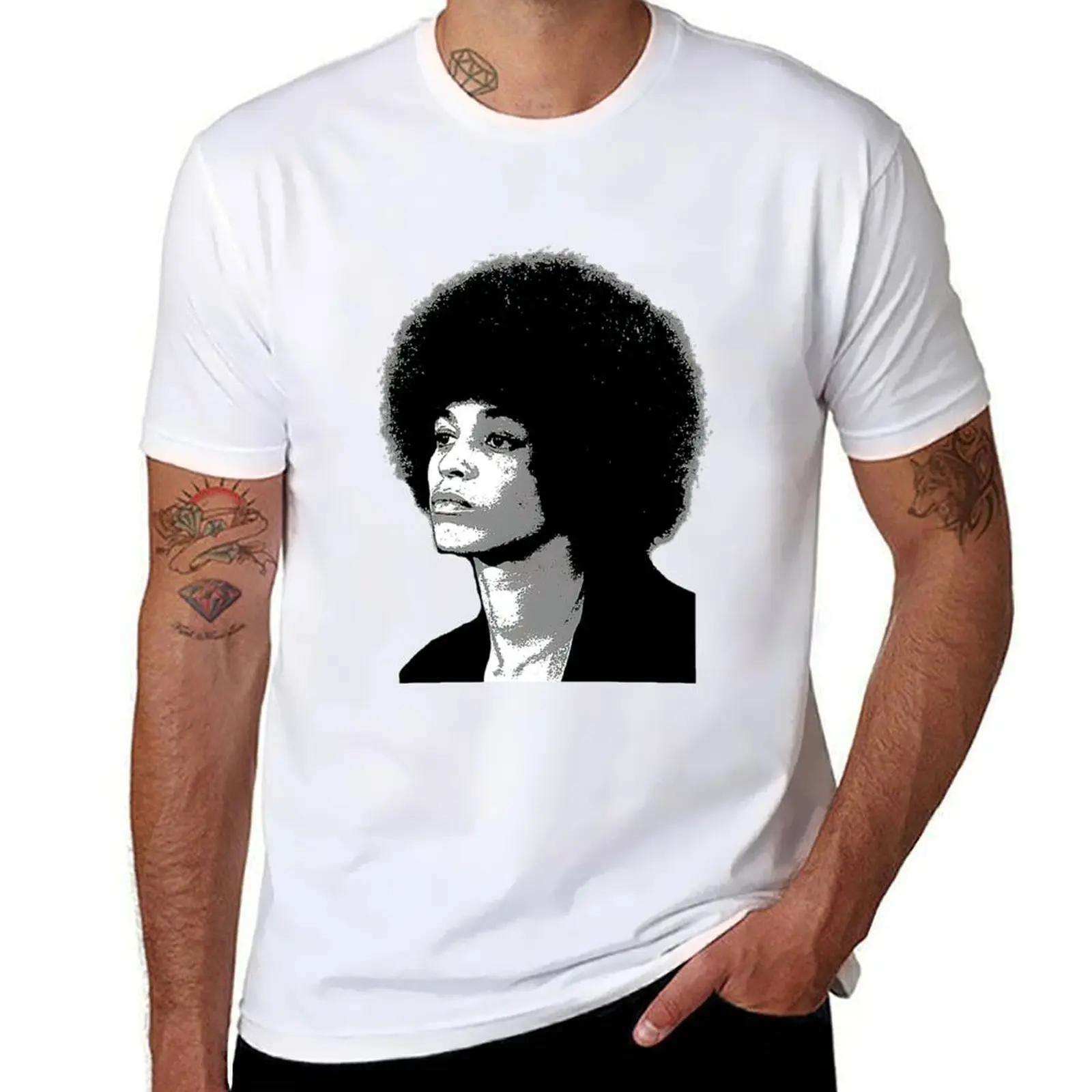 

Angela Davies T-Shirt man t shirt cotton high quality anime t shirts for man
