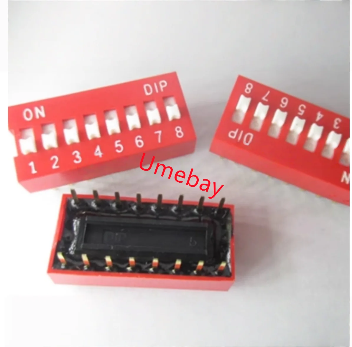 50 pieces, horizontal switch NDS-08-V 8-position switch 2.54 pin distance DS-08-V direct insertion