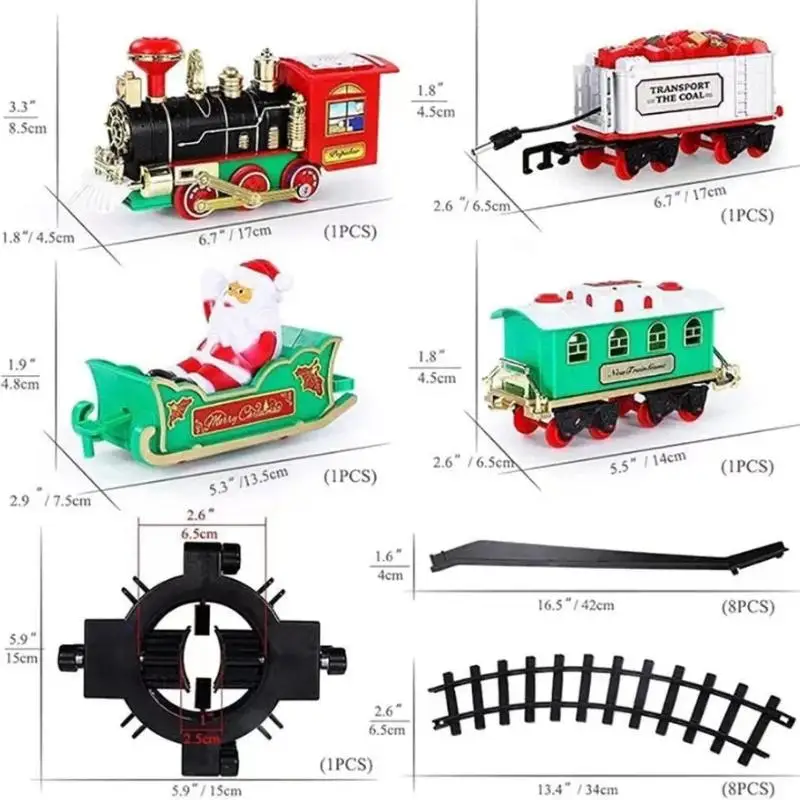 Christmas-Themed Electric Steam Track Train and Santa Claus Model Set with Lights and Music, Children's Delightful Present view 6