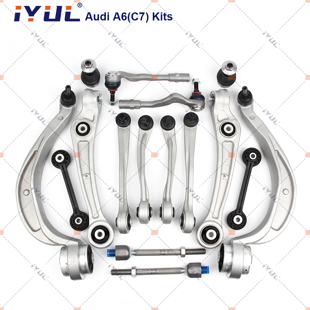 16 Pieces Front Axle Suspension Control Arm Ball Joint Stabilizer Link Tie Rod Kits For Audi A6 C7 4G0407693