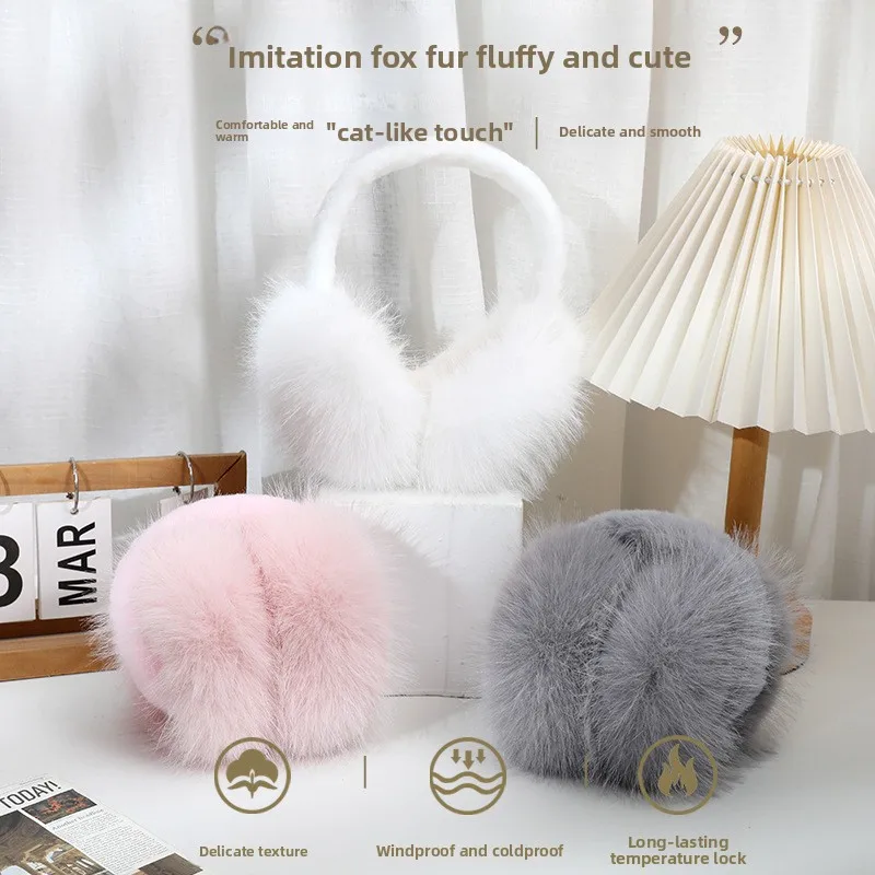 

Faux Mink Fur Earmuffs for Men & Women - Winter-Ready, Cute, Warm, Windproof, Versatile Ear Warmers, Suitable for Cycling