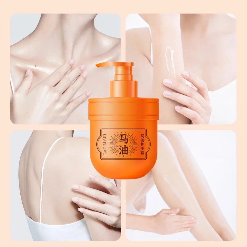 Horse Oil Hand Cream, Lightweight Creamy Texture, Easy to Apply and Absorb, Feels Moisturizing and Comfortable on the Skin, Not Greasy, Contains Horse Oil Ingredients, Moisturizes and Hydrates, Leaves Hands Soft and Smooth, 300g Per Bottle for Home Skin Care Office Essentials