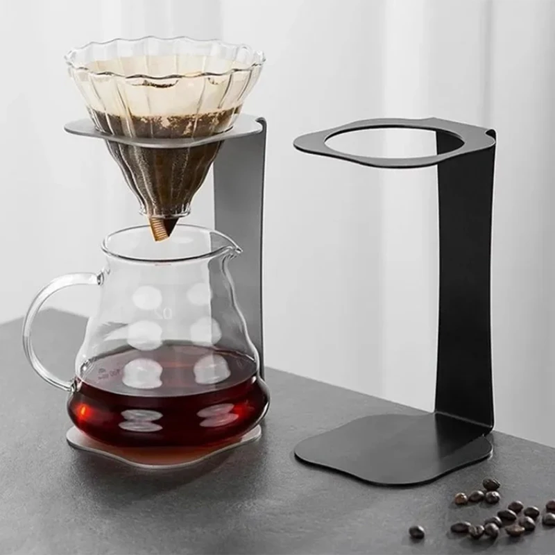 Suporte de café portátil para fabricação de mão, gotejamento, suporte de café, copo de filtro de café de metal, suporte de descarga manual