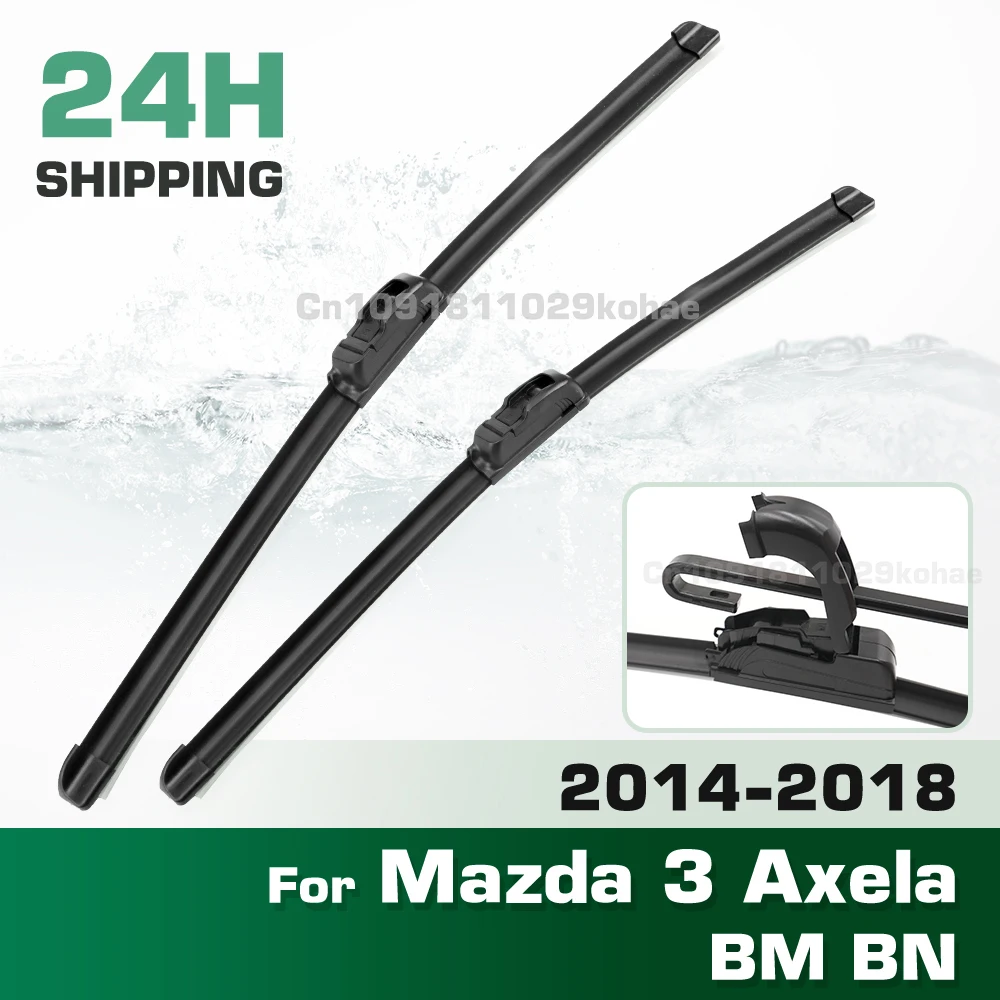 GREATROAD Wiper LHD&RHD Front Wiper Blades Set For Mazda 3 Axela BM BN 2014 - 2018 Windshield Windscreen Window Brush 24