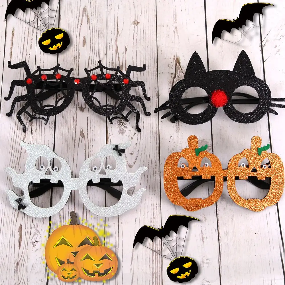 Halloween Eyeglasses Novelty Toy Cosplay Halloween Party Bar Favor Funny Decorate Pumpkin Spider Web Ghost Bat Hat Skull Glasses