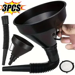 1/3pcs Car Engine Refueling Funnels with Filter Extension Pipe Universal Motorcycle Truck Oil Petrol Diesel Gasoline Fuel Funnel