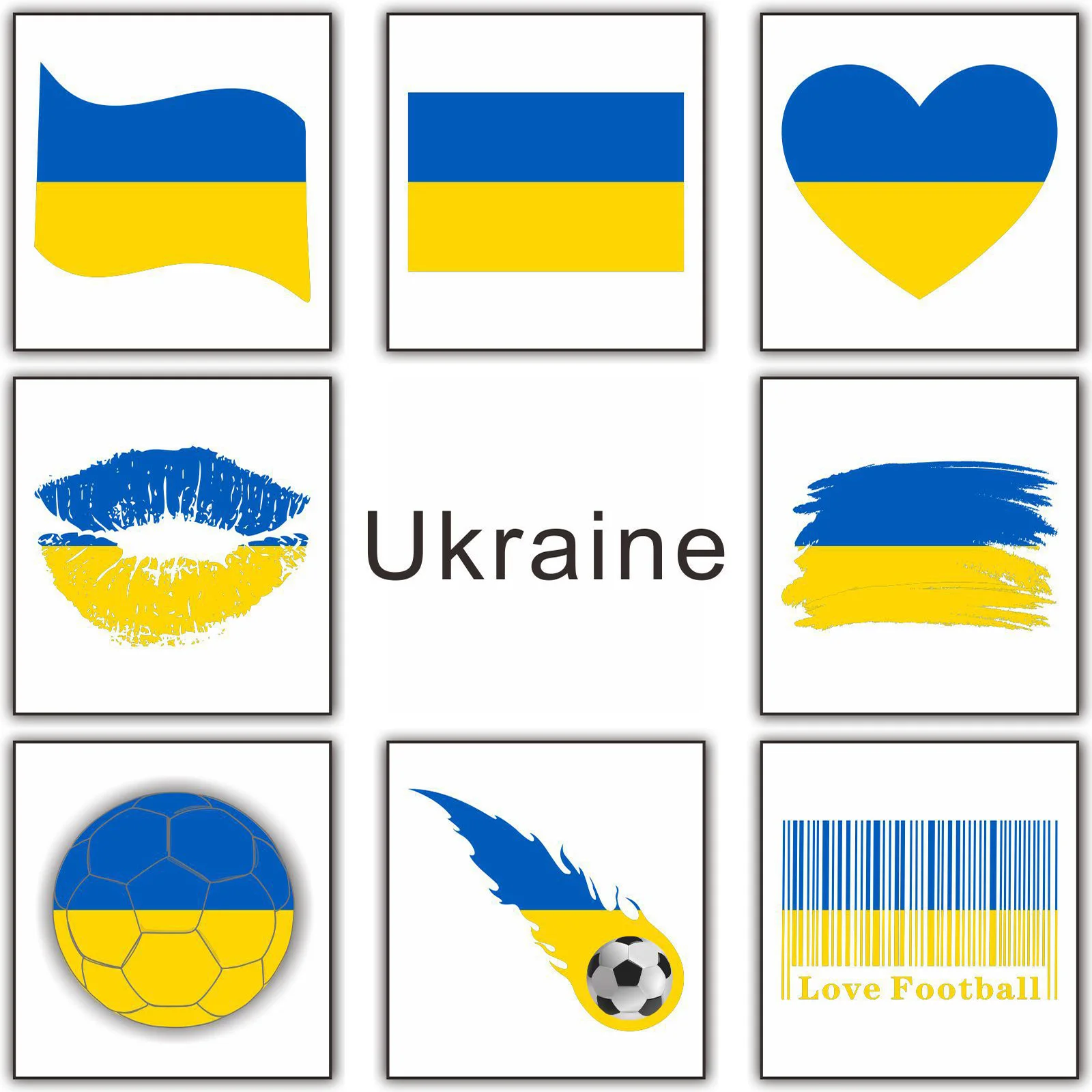 

40pcs Ukraine Germany, Spain Flag Graffiti Stickers for DIY Laptop Phone Guitar Skateboard Car Waterproof Sticker for Kids Toy