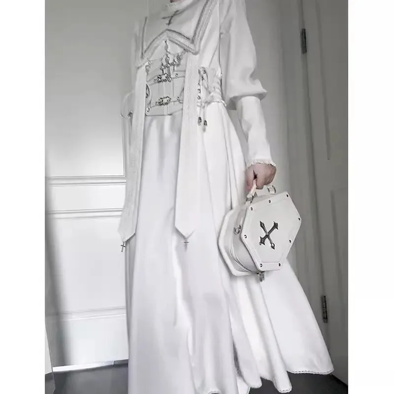 

25COSHanfu платье вечернее платье белое готическое платье монахини Лолиты серии Cla OP великолепный и элегантный косплей на Хэллоуин