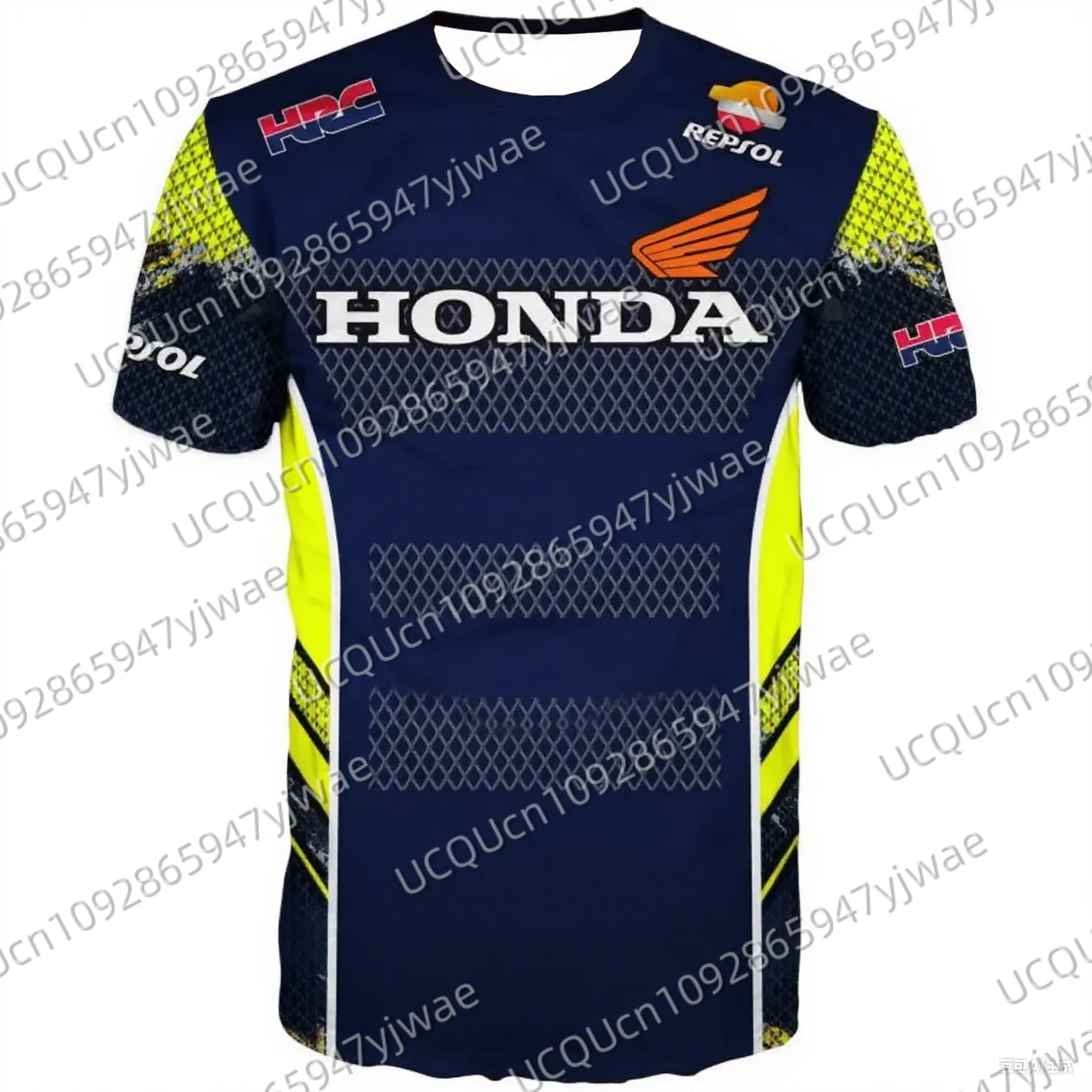 Men's Summer Honda Racing T-shirt Quick Dry Motorcycle Biker Short Sleeve Lightweight Breathable Sportswear for Outdoor Riding