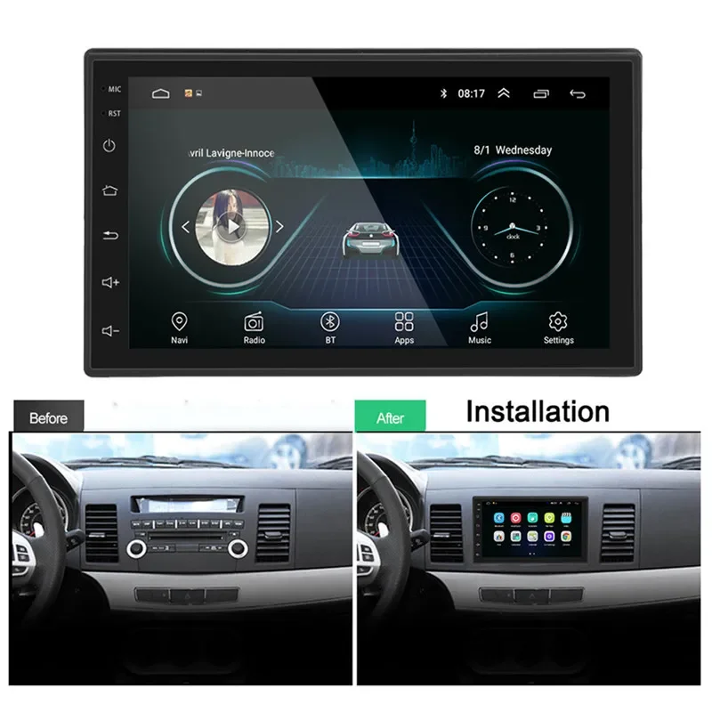 iMars 7 Inch 2 Din for Android 8.0 Car Stereo Radio MP5 Player 2.5D Screen GPS WIFI bluetooth FM with Rear Camera 4G EU STOCK