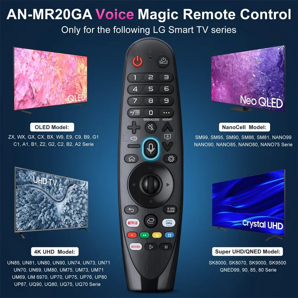 Controle remoto mágico de voz para LG Smart TV com substituição de função de ponteiro AKB75855501 AN-MR24gn MR23gn MR22gn MR21ga MR20ga