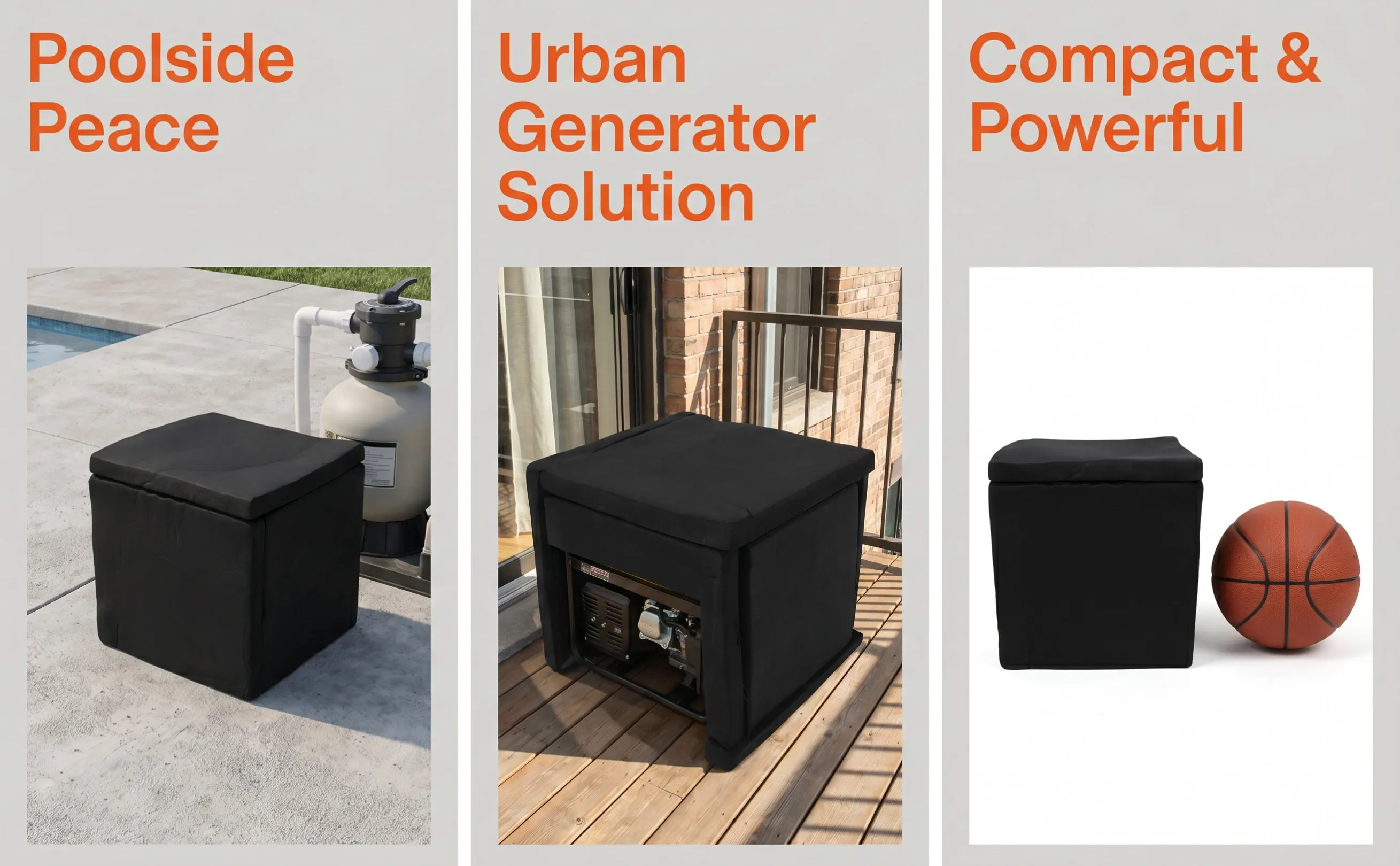 Soundproof Box Black Enclosure 10x8x8 Noise Reduction Halloween Christmas Generator Soundproof Enclosure Insulation