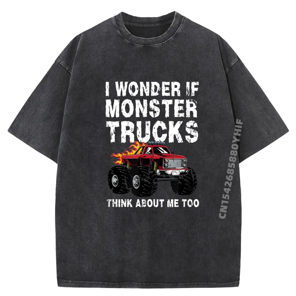 

Футболки с надписью в стиле ретро «Я чудес, если монстр-грузовики», мужские топы, футболки с рисунком, мужская классическая стираная рубашка