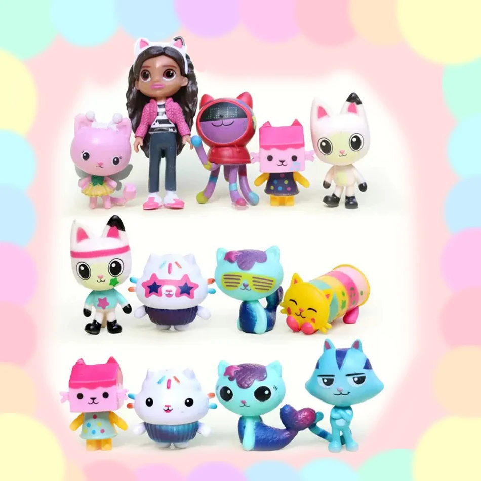 Figurine d'action pour maison de poupée Gabby, 13 pièces/ensemble, jouets modèles de Collection de poupées mignonnes